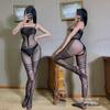 Brisa de primavera noturna lingerie sexy três peças sem paixão meias justas rasgam rede sexy traje uma geração de cabelo