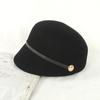 Nova moda outono e inverno chapéu de lã chapéu de lã chapéu equestre feminino casual repicado cap quente chapéu de cavaleiro chapéu de feltro