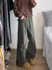 Jeans Masculino de Pierna Reta com Vibe Lavada Estilo Americano, Tendência High Street Retro, Solto, Emagrecedor, Pierna Ancha, para Primavera e Outono