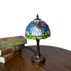 Tiffany Huijing Tiffany Retrô Exquisite Luminária de Mesa Vitral Feito à Mão Estudo Quarto Bar Luz de Ambiente