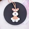 Perro Schnauzer Dibujo Animado Colgante de Cuero Personalizado Creativo Llavero de Coche para Cachorro Colgante para Bolso Fuente Mayorista