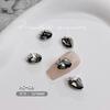 Uñas de manicura de celebridad en línea de Año Nuevo hechas a mano serie gris usar uñas diamantes tridimensionales incrustados circonita perla pila diamantes pegatinas de uñas joyería