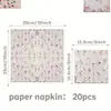 Servilletas de papel florales de primavera con flores, fresas y mariposas, servilletas desechables para salidas de primavera, picnics, fiestas y decoraciones de cumpleaños