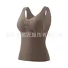 Colete Térmico de Inverno Feminino com Seda de Amora Caxemira Copo Interno de Ar Integrado Fixo e Veludo Escovado, Sem Necessidade de Sutiã