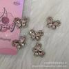 Nuevo patrón borde diamante rosa aleación mariposa tarjeta 20MM plano Diy peluquería valle belleza diseño decorativo material mano