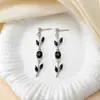 Pendientes de Hoja y Pétalo Estilo Europeo y Americano Más Vendidos Transfronterizos, Pendientes de Lujo Ligero de Hoja y Tulipán de Moda al por Mayor