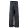 2025 Nuevos Pantalones Rectos Sueltos Lavados Retro Desgastados Americanos para Hombres y Mujeres Pantalones Cargo Casuales Japoneses Pantalones Plisados