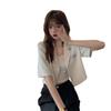 Camisa elegante de cuello polo corto para mujer, estilo coreano 2024, nueva chaqueta informal de manga corta que combina con todo.