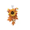 Girassol Artificial de Ação de Graças Mini Pendurado na Parede Folha de Bordo de Halloween Frutas em Corda Pendurado na Porta Lanterna de Vento de Outono Decoração de Feriado