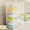 Estante de almacenamiento para film de cocina, estante de gabinete ultradelgado, organizador multifuncional apilable para rollos de papel de aluminio y papel encerado