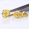 Broca de flor de hielo cuadrada biselada, óxido de circón cúbico amarillo ganso, gema sintética Wuzhou, broca de alto carbono con corte de flor de hielo