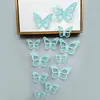 Decoración de mariposa de papel con simulación tridimensional 3D, accesorios de joyería de mariposa hueca tridimensional con textura metálica, pegatinas de pared para el hogar al por mayor
