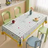 Mantel de Dibujos Animados, No Lavable, Impermeable, Resistente al Aceite, Resistente al Calor, Estilo Crema Dopamina, Mantel Rectangular, Tapete Protector de Mesa, Té