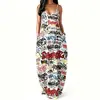 Vestido de Playa Hawaiano 2026 con Estampado de Plantas, Holgado y Sexy con Tirantes Finos Vestido Largo de Vacaciones para Mujer con Bolsillos