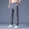Pantalones Casuales Finos de Verano para Hombre 2026 Seda Helada Cintura Elástica Rectos Sueltos Elásticos Largos Transpirables de Secado Rápido