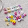 1.7cm Macarrón Tela Estrella Corazón Tela en Relieve Pegatina Decoración Accesorios Ventilador Hecho a Mano DIY Cuenta Manual F331