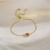 Pulseira Olho de Gato Coração Estilo Coreano para Mulheres Pulseira Fashion Estilo Ins Personalizada Nova Ajustável Joia de Mão Atacado
