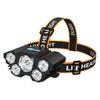 Venta Caliente 5LED Linterna Frontal de Luz Fuerte Recargable Impermeable Montada en la Cabeza Linterna para Montar Pesca al Aire Libre Linterna de Larga Duración