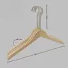 Cabides de Madeira Maciça Natural Sem Pintura para Lojas de Roupas Femininas, Antiderrapantes e que Não Marcam, Adequados para Lojas de Roupas, Podem Ser Impressos com Logo, Atacado