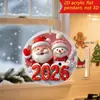 Chaveiro Pingente Acrílico Plano de Natal Papai Noel Boneco de Neve Caixa de Presente Chaveiro de Presente de Feriado