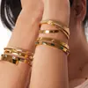 [Estritamente Selecionado e Especialmente Fornecido] Joia de Mão Estilo Celebridade da Internet Pulseira de Aço Inoxidável com Zircônia Moda Feminina Joia de Mão Retrô Aço Titânio