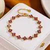 Pulseira de strass branco transfronteiriça com diamantes coloridos, toque de luxo leve e alta qualidade, estilo de moda europeu e americano, pulseira feminina de alta qualidade para atacado