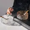 Cenicero de Vidrio Glaciar, de Alta Gama y Elegante, Calidad Premium, Cenicero Creativo Anti-Ceniza Volante para Oficina, Sala de Estar y Uso en el Hogar