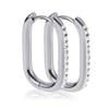 Fábrica de Dongguan venta caliente aretes de aro redondo combinables personalidad exagerada modernos barro Diamante aretes de acero inoxidable para mujer
