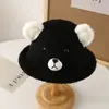 Sombrero de Pescador de Oso para Mujer en Otoño e Invierno, Sombrero de Cubeta Cálido, Lindo Sombrero de Peluche para Estudiantes Viajando para Protegerse del Frío, Lindo Sombrerito para Mujeres