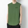 Colete Branco de Algodão Puro Camiseta Sem Mangas Masculina Verão Fitness Obstáculo Colete Esportivo Basquete Moletom Impresso na Moda