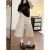 Pantalones Cropped de Nuevo Estilo de Moda Fáciles de Combinar Bolsillos Múltiples Casuales Sueltos Jeans de Chica Popular Pantalones de Pierna Ancha de Longitud Media Adelgazantes Ropa para Mujer