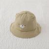 Orejas de Oso bordadas Oso Primavera y Otoño sombrero de sol para niños sombrero tipo cubeta para bebé Niñas lindo súper lindo sombrero de pescador