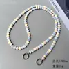 Nueva Cadena de Perlas para Niña de Color Negro y Rosa Contrastante Se Puede Usar como Cadena Cruzada Cadena Halter Colgante de Bolso Anti-Pérdida Colgante para Funda de Teléfono Móvil