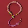 Pulsera de Cuerda Colorida Tejida a Mano con Hilo Rojo con el Buda del Año y las Doce Deidades Guardianas del Zodíaco