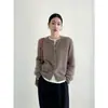Shanghai Dan Nong Suéter de Felpa Estilo Ambient/Tejido de Punto Cardigan Chal de Punto 100% Lana Conjunto de Dos Piezas para Mujer Invierno