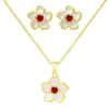 Set de Collar y Aretes Florales para Mujer Transfronterizo de Amazon 2026, Elegante y Versátil Exquisito Set de Joyería