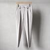 Pantalones negros de verano para hombre, hasta los tobillos, estilo coreano, ligeros, casuales, rectos y holgados.