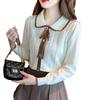 Suéter Retro con Cuello de Muñeca para Mujer Primavera y Otoño 2025 Nueva Moda Camiseta Interior de Punto Estilo Occidental Top Adelgazante