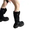 Novas Botas Femininas Plataforma Over-the-Knee Outono 2026 com Fivela de Cinto, Botas Longas Estilo Cavaleiro Emagrecimento e Aumento de Altura