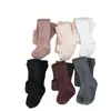 Medias Acanaladas de Primavera y Otoño para Niñas, Leggings Acanalados de Color Sólido, Leggings Elásticos Sin Costuras para Bebés para Usar Afuera