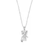Collar de Cobre Puro de Venta Caliente Transfronteriza para Mujer Colgante de Oso Micro-pavimentado con Circonita Cadena para Clavícula de Lujo Ligero Nicho Hip-Hop Versátil Joyería