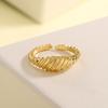 Anillo de pan de cuerno estilo europeo y americano estilo frío ins para mujer anillo sensorial de alta calidad anillo retorcido en espiral suministro transfronterizo