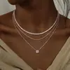 Collar Transfronterizo Nuevo de Circonita Europeo y Americano, Diseño Moderno y Versátil, Gargantilla Elegante, Joyería de Regalo de Nicho para Mujeres