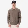 Suéter Tejido de Punto Pullover para Hombre 2026 con Cuello, Chaqueta Casual Retro Japonesa de Color Sólido Nueva para Primavera/Otoño, Versátil y de Corte Holgado