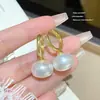 Pendientes de Moda de Aguja de Plata 925 con Cubos de Perla de Venta Caliente Pendientes Dulces de Nicho de Gama Alta Pendientes de Diseño Exquisito