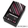 Conjunto de Presente com Gravata Listrada e Lenço Quadrado Masculino, Traje Formal Estilo Europeu, Nova Gravata de Alta Qualidade Amarrada à Mão, Estoque Pronto de Fábrica