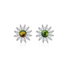 Aretes Cuadrados de Girasol para Mujer Pendientes de Plata de Ley S925 Moda Simple Exquisitos Elegantes de Alta Gama Aretes de Girasol