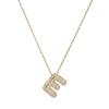 Nuevos Accesorios Collar Moda Transfronteriza Simple Largo Gema Cobre Zircón Cadena Hueso de Serpiente Letra Az Colgante Normcore