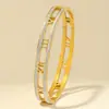 Pulsera Romana de Acero Titanio con Incrustaciones de Diamantes, Estilo Europeo y Americano, para Mujer, Nicho de Lujo Ligero, Pulsera de Alta Gama con Incrustaciones de Diamantes