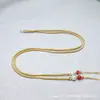 Cordón para Collar de Cuentas Dzi Trenzado Cruzado Semi-Terminado, Cordón de Cadena para Clavícula con Colgante de Paz de Ágata de Jade, Colgante de Jade de Doble Agujero